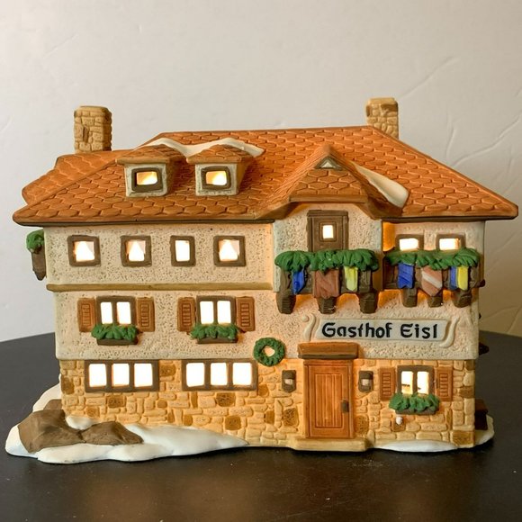 Dept 56 Gasthof Eisl Alpine Village Lighted Christmas Building from 1986 - Picture 5 of 12